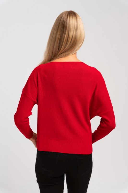 Krótki czerwony sweter