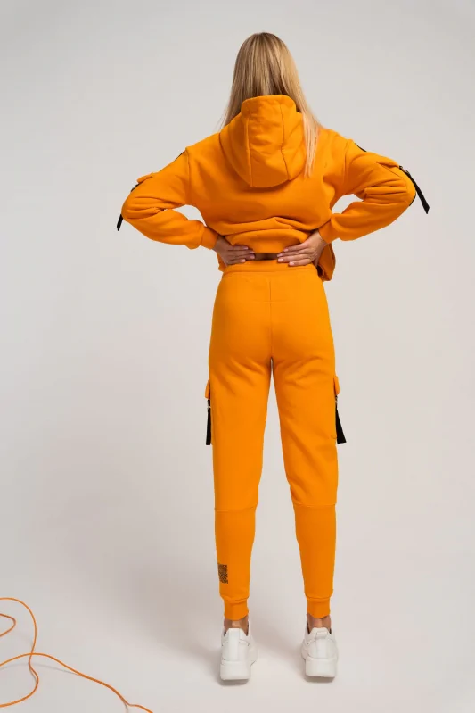 Pomarańczowa bluza dresowa z kapturem unisex