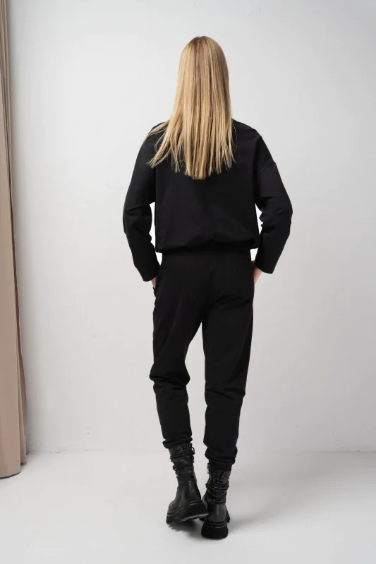 spodnie dresowe damskie bawełniane czarne