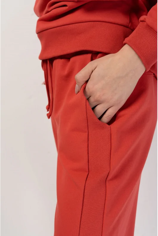 Czerwone bawełniane spodnie dresowe damskie
