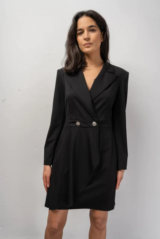 czarna sukienka MINI z garniturową górą