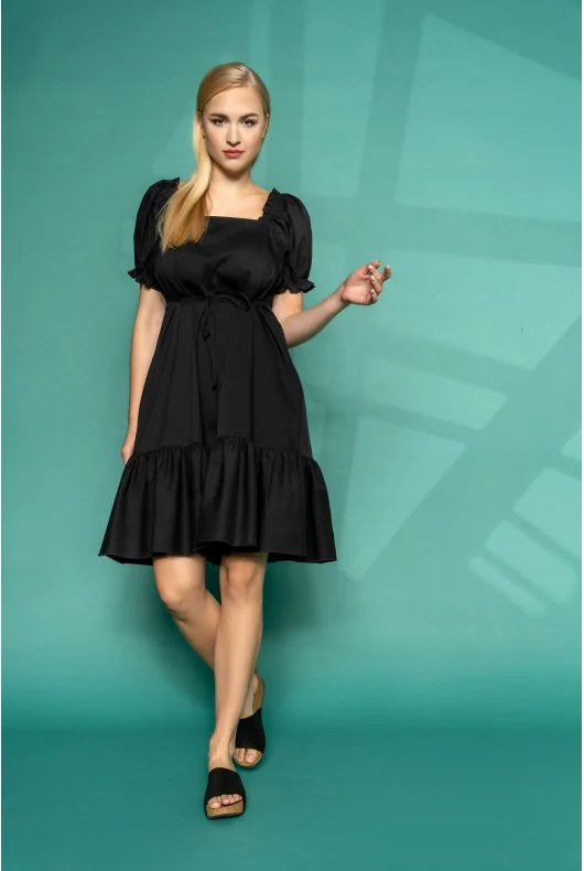 czarna sukienka mini hiszpanka