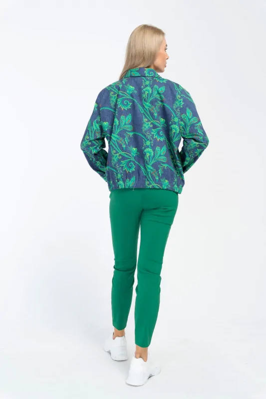 długie zielone legginsy damskie, z wiskozą