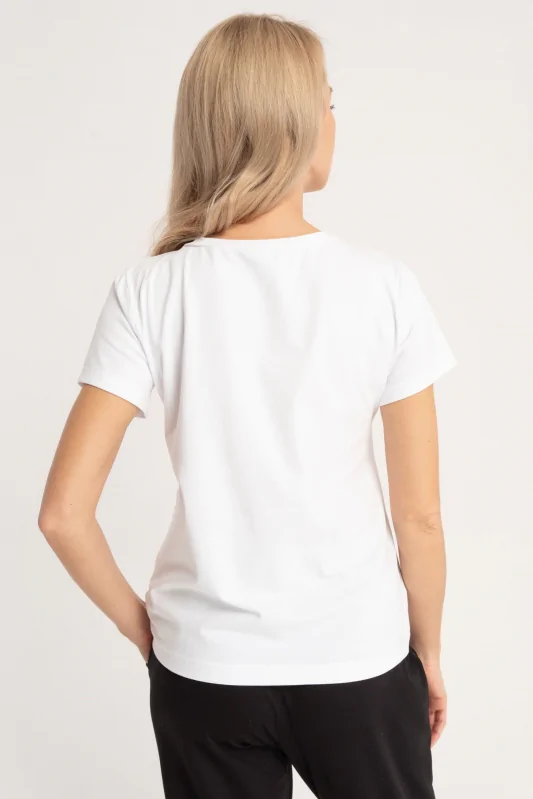Biały t-shirt damski z nadrukiem
