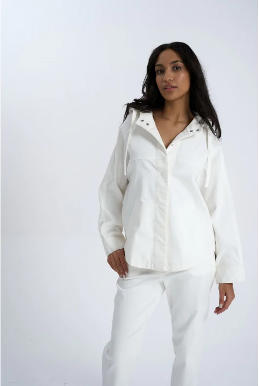 Bawełniana biała kurtka wiosenna